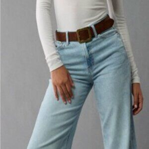 American Eagle 2 Short Curvy Super High Rise Baggy Wide Leg Jeans